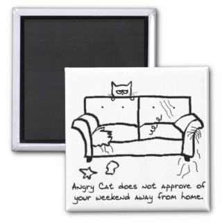 Angry Cat Takes it Out on the Sofa Refrigerator Magnets