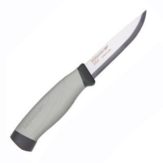 Mora Knives   Craftline HighQ Allround, Black/Gray Handle, Plain w/Sheath  Tactical Fixed Blade Knives  Sports & Outdoors