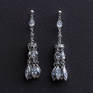 cass cubic zirconia drop earrings by bloom boutique