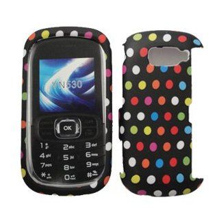Rainbow Dots Rubberized Hard Faceplate Cover Phone Case for LG Octane VN530 Cell Phones & Accessories