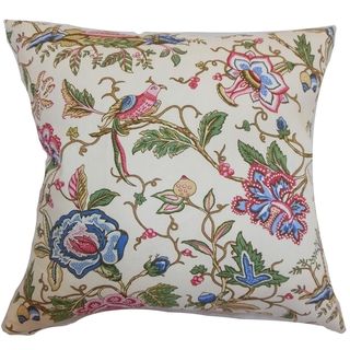 Pillow Collection Inc Rewa Multi Color Floral Pillow Blue Size 18 x 18