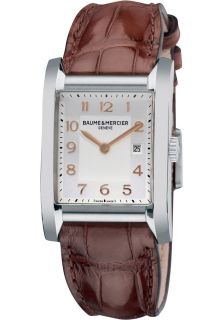 Baume & Mercier A10018  Watches,Baume and Mercier Hampton Ladies Silver Dial Brown Leather Strap Watch 10018, Dress Baume & Mercier Quartz Watches