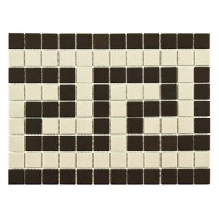 SomerTile 'Manhattan Square Greek Key Border' 9.75x13 inch Unglazed Porcelain Mosaic Tiles (Pack of 10) Wall Tiles