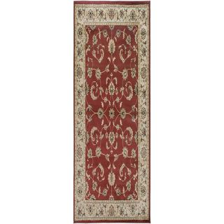 Gibraltar Abstract pattern Red Runner Rug (23 X 77)