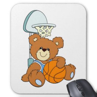 Basketball Teddy Bear Mouse Pad