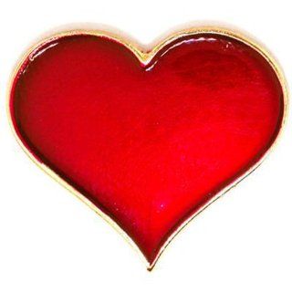 Red Heart Gold Plated 3/4" Lapel Pin Jewelry