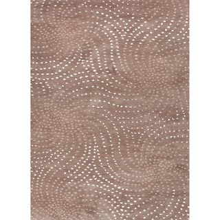 Hand tufted Transitional Abstract Pattern Brown Wool Rug (5 X 8)