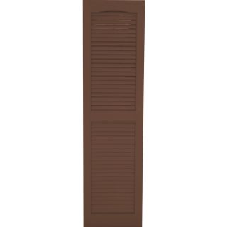 Severe Weather 2 Pack Brown Louvered Vinyl Exterior Shutters (Common 75 in x 15 in; Actual 74.5 in x 14.5 in)