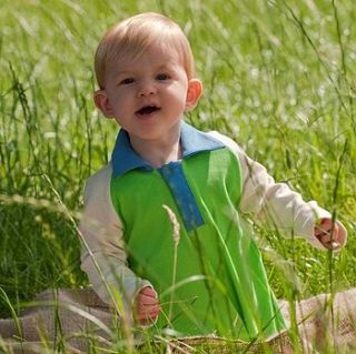 'rupert raglan' organic boy's babygrow by green nippers