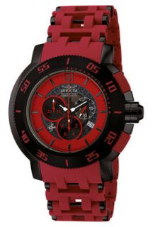 Invicta 5536  Watches,Mens Sea Spider Chronograph Red Rubber, Chronograph Invicta Quartz Watches