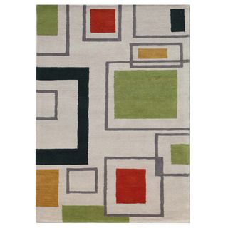 Hand tufted White Wool Rug (8 X 10)