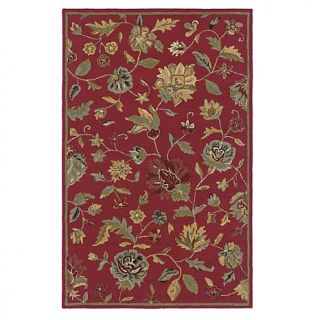 Rizzy Home Dimensions Hand Looped and Tufted Red Floral Rug   5' x 8'