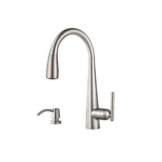 Pfister GT529 SMS Lita Single Handle Pull Down Kitchen Faucet with Soap Dispenser, Stainless Steel   Touch On Kitchen Sink Faucets  