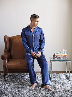 100% silk pyjamas   men's by gingerlily ltd