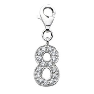 Amore La Vita™ Cubic Zirconia Number 8 Charm in Sterling Silver