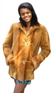 Bergama Sheared Mink Jacket with Longhair Mink Cuffs, Collar 12 M Caramel Brown