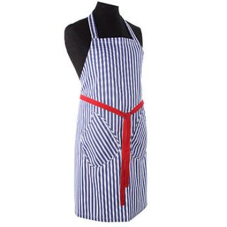 gentleman's navy stripe pinny by posh pinnies