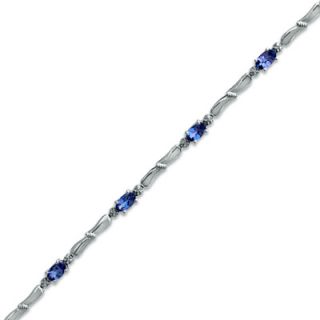Oval Tanzanite and Diamond Accent Bracelet in Sterling Silver   Zales