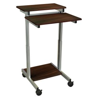 Luxor Mobile Silver Grey Stand up Computer Presentation Cart