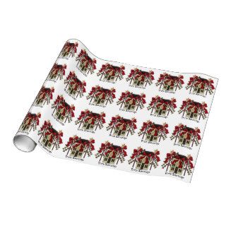 Prim Christmas House Holiday wrapping paper