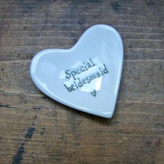 'special bridesmaid' mini heart dish by home & glory