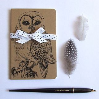 barn owl pocket notebook by feltmeupdesigns