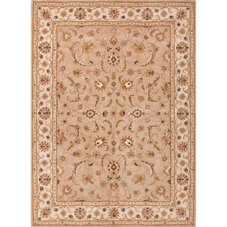 Hand tufted Traditional Brown Oriental pattern Wool Rug (36 X 56)