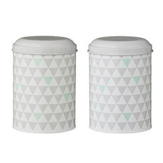 retro geometric tea and coffee canisters by uniquely eclectic