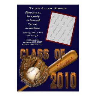 Baseball Player Class of 2010 Party Invitation