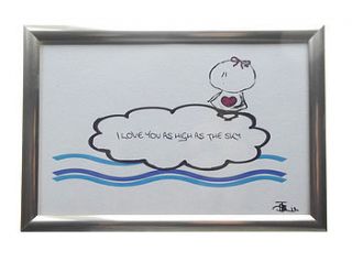 'i love you as high as the sky' framed print by jasmin & jasminka