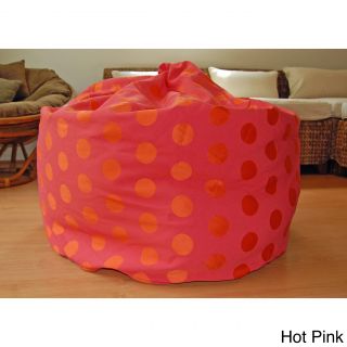 Ahh Products Delightful Dots 36 inch Washable Bean Bag Chair Orange Size Large