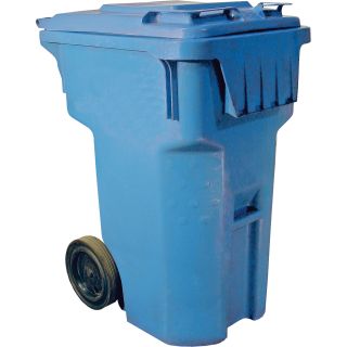 Vestil Poly Trash Tote — 95-Gal., Blue, Model# 95-GLT-BLUE  Waste Cans