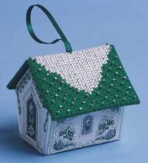 The Nutmeg Company Green & Silver Gingerbread House 3D Cross Stitch Kit