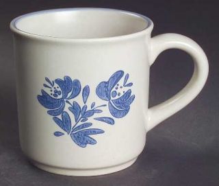 Pfaltzgraff Yorktowne (China) Mug, Fine China Dinnerware   Blue Floral,Made In C