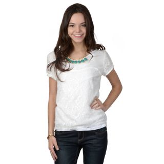 Hailey Jeans Co. Juniors Short sleeve Lace Top