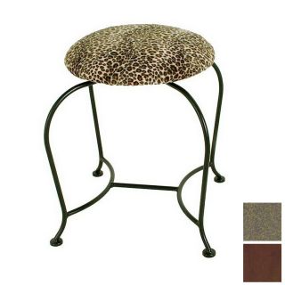 Grace Collection 18 in H Antique Bronze Round Makeup Vanity Stool