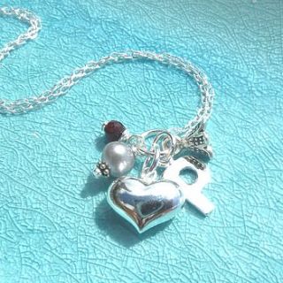 personalised silver initial & heart necklace by jo and jack jewellery