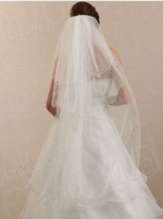 Landybridal Women's Beaded 3 Layer Wedding Veil AC1035 ivory