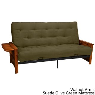Epicfurnishings Bellevue With Retractable Tables Transitional style Queen size Futon Sofa Sleeper Bed Green Size Queen