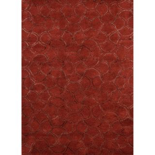 Large Hand tufted Contemporary Geometric Red/ Orange Rug (5 X 8)