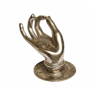 Silvertone Mudra Buddha Hand Sculpture