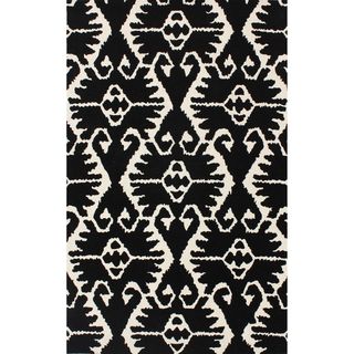 Safavieh Handmade Wyndham Black/ Ivory Wool Rug (89 X 12)