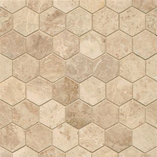 Cappuccino Marble Hexagon Mosaic Polished Tiles (box Of 10 Sheets)