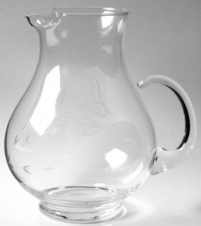 Princess House Crystal Heritage 84 Ounce Pitcher   Gray Cut Floral Design,Clear