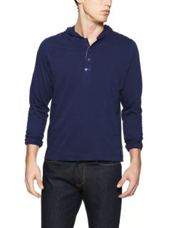 Pima Cotton Hooded Henley by NUMBERLab