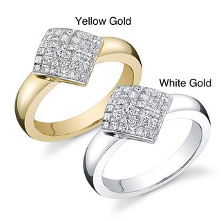 18k Gold 3/4ct TDW Princess Diamond Ring (F, VS) Diamond Rings