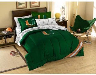 Miami Hurricanes Bed in a Bag Comforter Set  Sports Fan Bed In A Bag  Sports & Outdoors