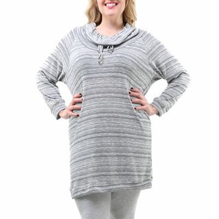 24/7 Comfort Apparel Womens Plus Size Oversized Striped Tunic Top