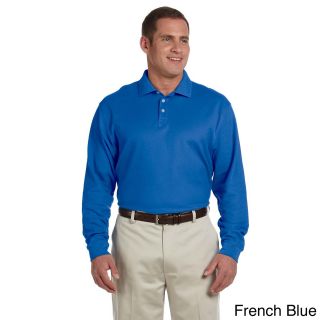 Devon and Jones Mens Pima Pique Long sleeve Polo Shirt Blue Size XXL