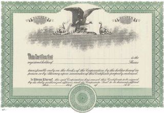 Duke 2 Stock Certificates (Pack of 15)  Blank Certificates 